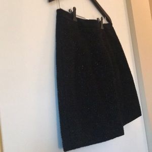 LOFT black and glitter skirt